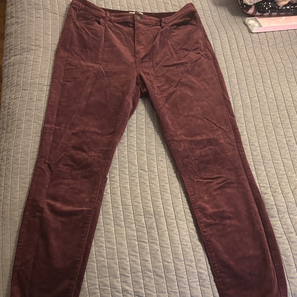Women's plum Corduroy pants